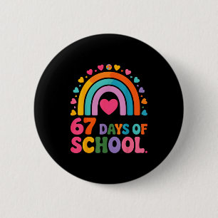 I Survived 67 Days Of School Tie Die Rainbow Lover 6 Cm Round Badge