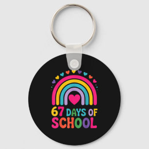 I Survived 67 Days Of School Tie Die Rainbow Lover Key Ring