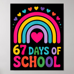 I Survived 67 Days Of School Tie Die Rainbow Lover Poster