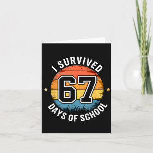 I Survived 67 Days Of School Vintage Teachers Stud Card