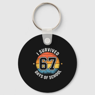 I Survived 67 Days Of School Vintage Teachers Stud Key Ring