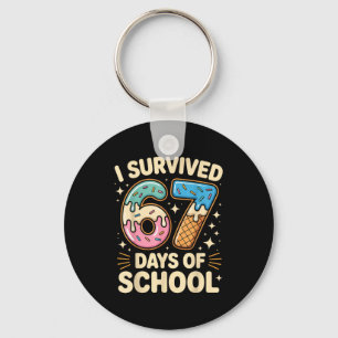 I Survived 67 Days Of School With A Funny Ice Crea Key Ring