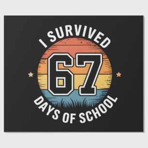 I Survived 67 Days Of School Wrapping Paper