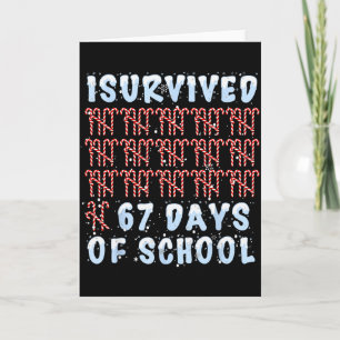 I Survived 67 Days Of School Xmas Candy Cane Tally Card