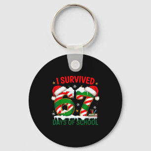 I Survived 67 Days School Christmas Meme 100th Day Key Ring