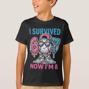 I Survived 67 Now I'm 8 Years Old Baseball Boys T-Shirt