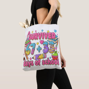 I Survived 67 Plus 33 Days of School Math Kids T-S Tote Bag