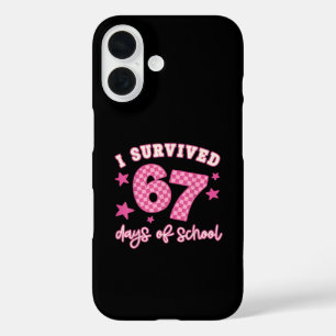 I Survived 67 Six Seven Days of School Checkered iPhone 16 Case