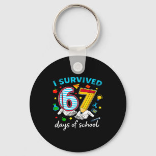 I Survived 67th Day Of School Six Seven Kids  Key Ring