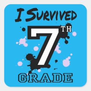 I Survived 7th Grade Square Sticker