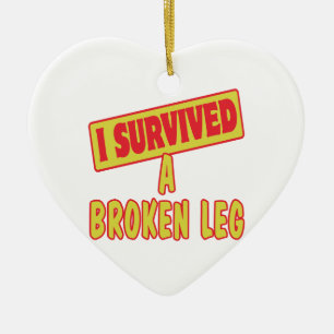 I SURVIVED A BROKEN LEG CERAMIC TREE DECORATION