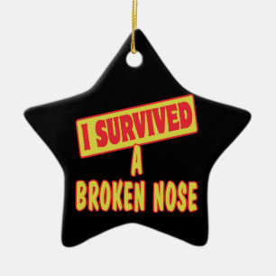 I SURVIVED A BROKEN NOSE CERAMIC TREE DECORATION