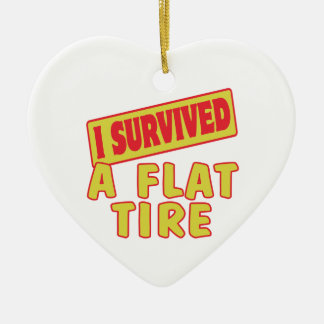 I SURVIVED A FLAT TIRE CERAMIC TREE DECORATION