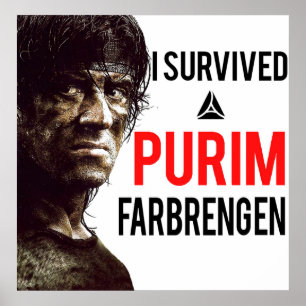 I survived a Purim Farbrengen Poster