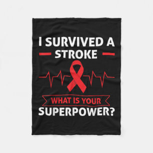 I Survived A Stroke What Is Your Superpower Heart Fleece Blanket