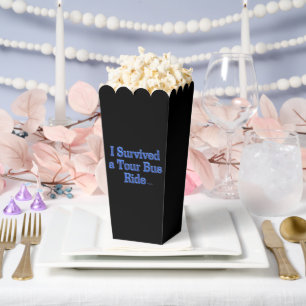 I Survived a Tour Bus Ride black popcorn boxes