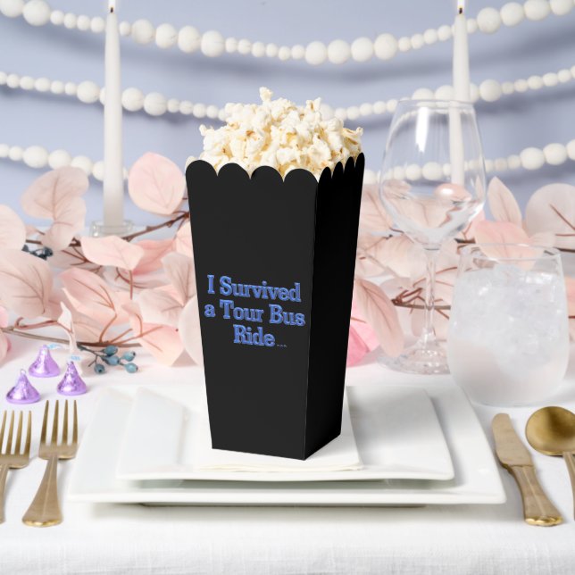 I Survived a Tour Bus Ride black popcorn boxes (Wedding)