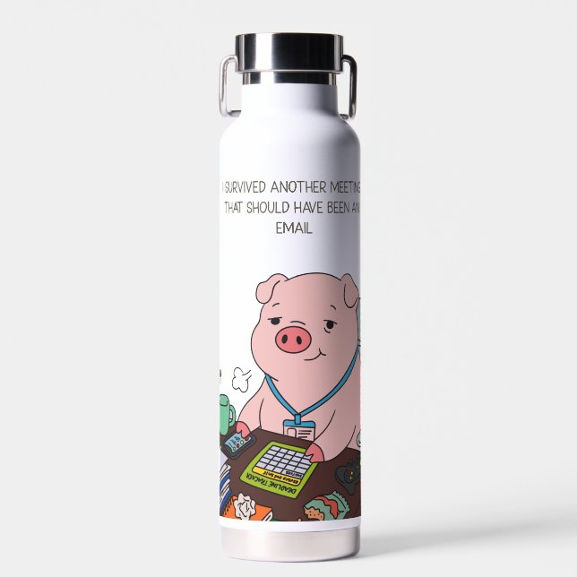 I Survived Another Meeting Water Bottle (Front)