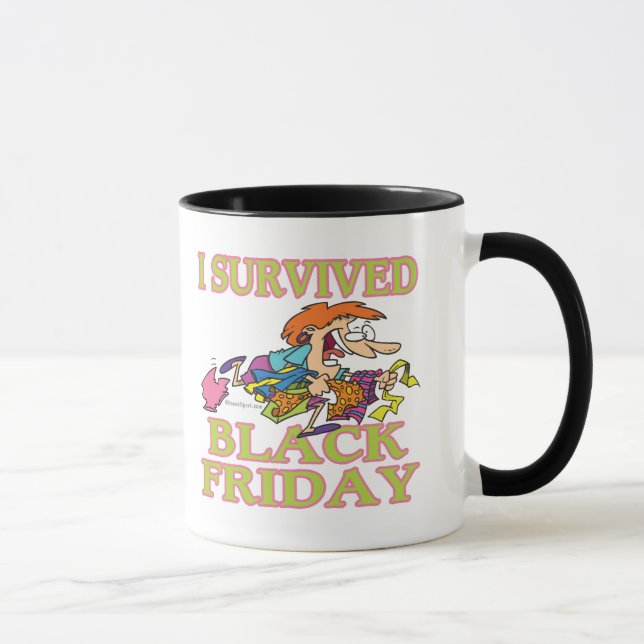 I SURVIVED BLACK FRIDAY FUNNY CARTOON MUG (Right)