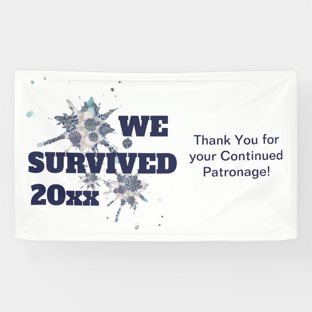 I Survived Blue Covid Virus Banner (Horizontal)