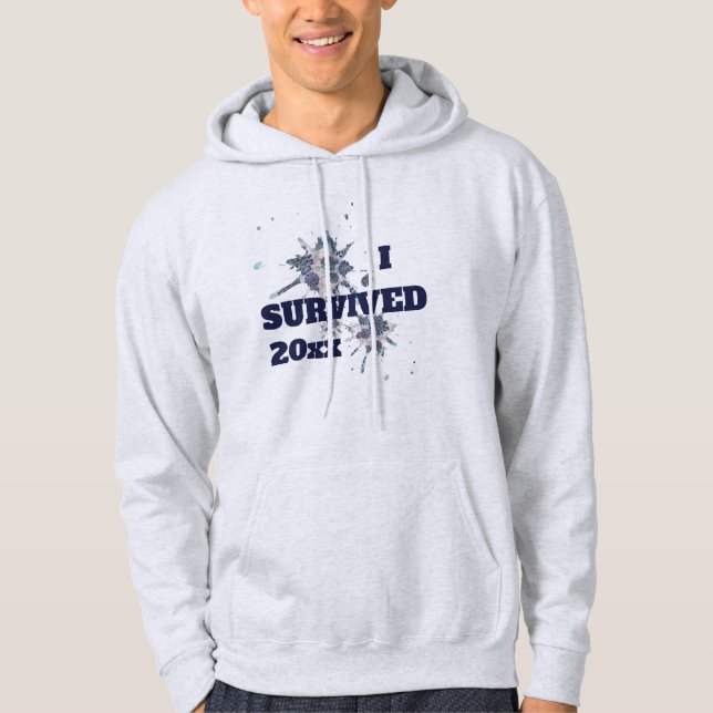 I Survived Blue Covid Virus Hoodie (Front)