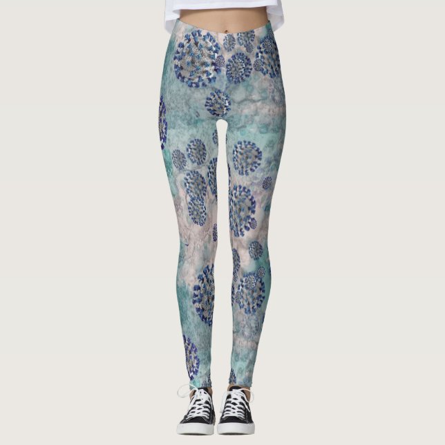 I Survived Blue Covid Virus Leggings (Front)