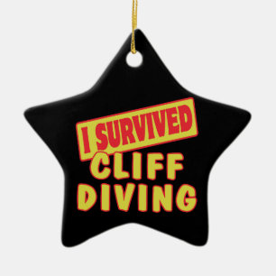 I SURVIVED CLIFF DIVING CERAMIC TREE DECORATION