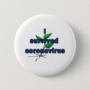 I survived coronavirus 6 cm round badge