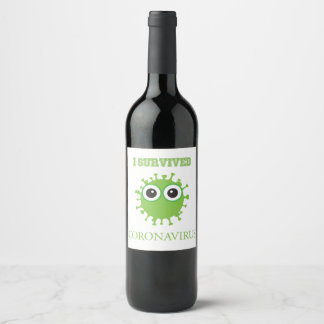 I Survived Coronavirus Couple Quote Sparkling Wine Label