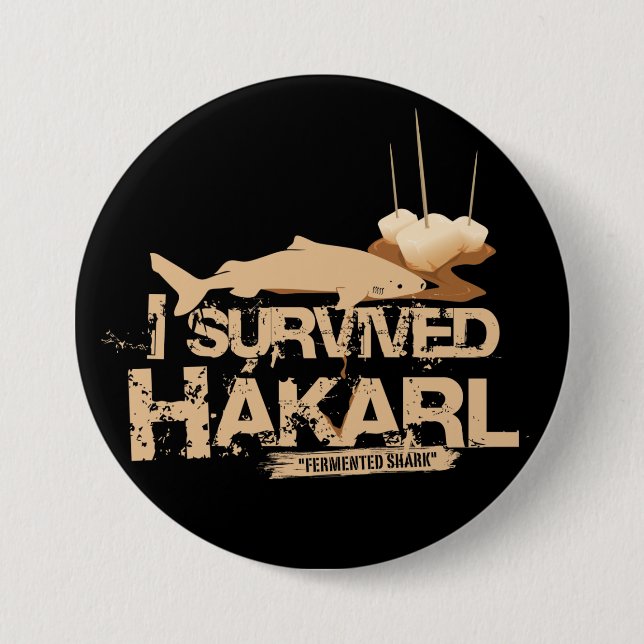 I survived Hákarl Button (Front)