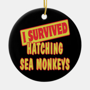 I SURVIVED HATCHING SEA MONKEYS CERAMIC TREE DECORATION