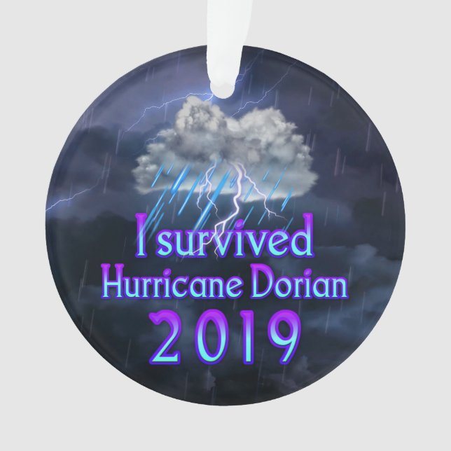 I survived Hurricane Dorian cloud Ornament (Front)