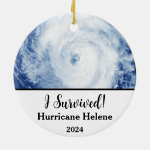 I Survived! Hurricane Helene 2024 Ceramic Tree Decoration