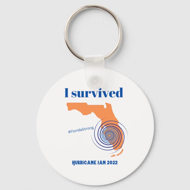I Survived Hurricane Ian 2022 Florida Strong Key Ring (Front)