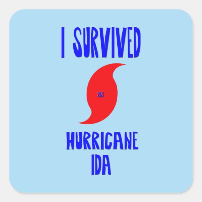 I Survived Hurricane Ida Square Sticker (Front)