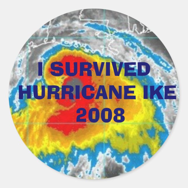 I SURVIVED HURRICANE IKE  2008 STICKERS (Front)