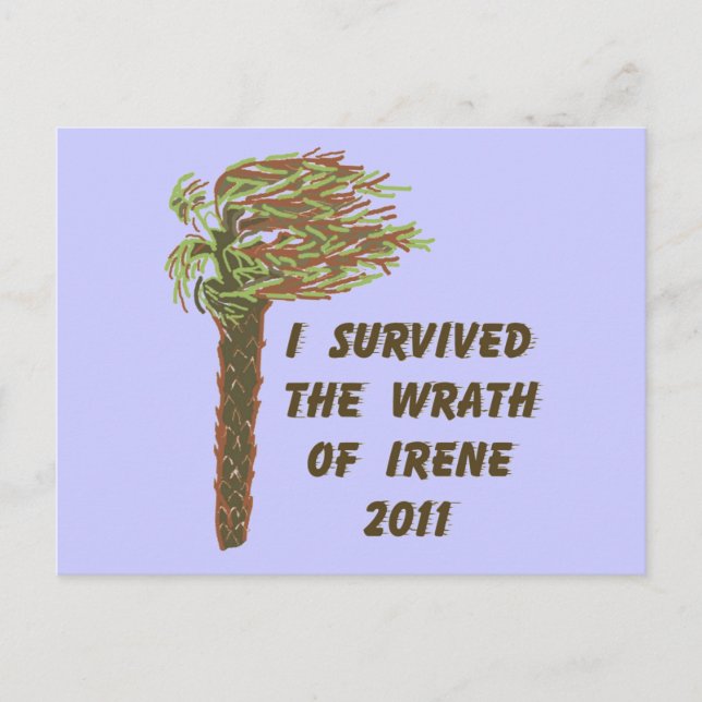 I Survived Hurricane Irene - Blue Postcard (Front)