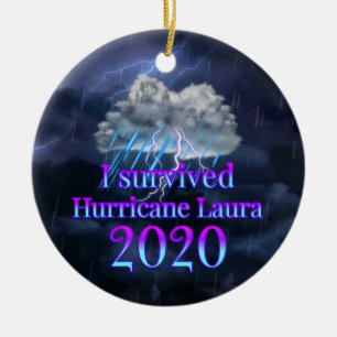 I survived Hurricane Laura Ceramic Tree Decoration