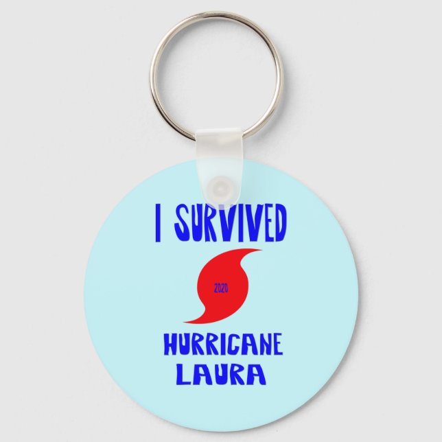 I Survived Hurricane Laura Key Ring (Front)