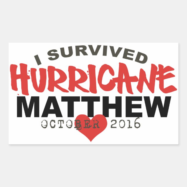 I Survived Hurricane Matthew October 2016 Rectangular Sticker (Front)