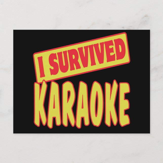 I SURVIVED KARAOKE POSTCARD (Front)