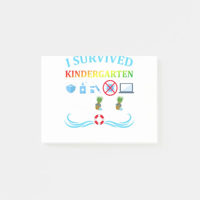 I Survived Kindergarten Class Of 2021 Graduation Q Post-it Notes (Front)