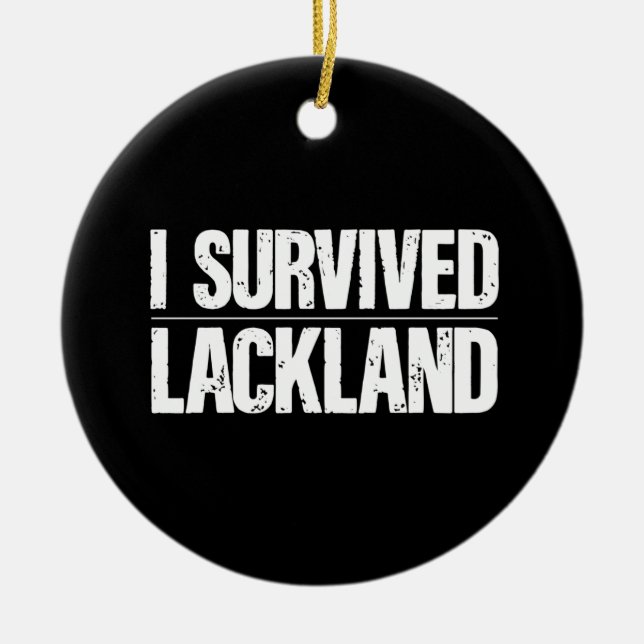 I Survived Lackland AFB Basic Military Training Ceramic Tree Decoration (Front)