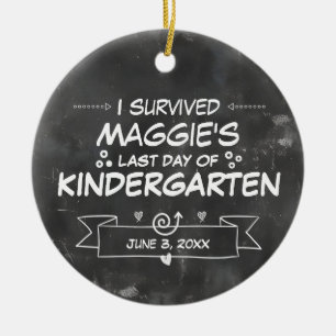 I Survived LAST Day of School Kids Ceramic Tree Decoration