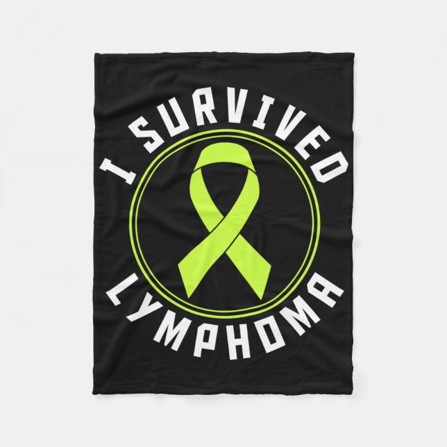 I Survived Lymphoma Awareness  Fleece Blanket (Front)