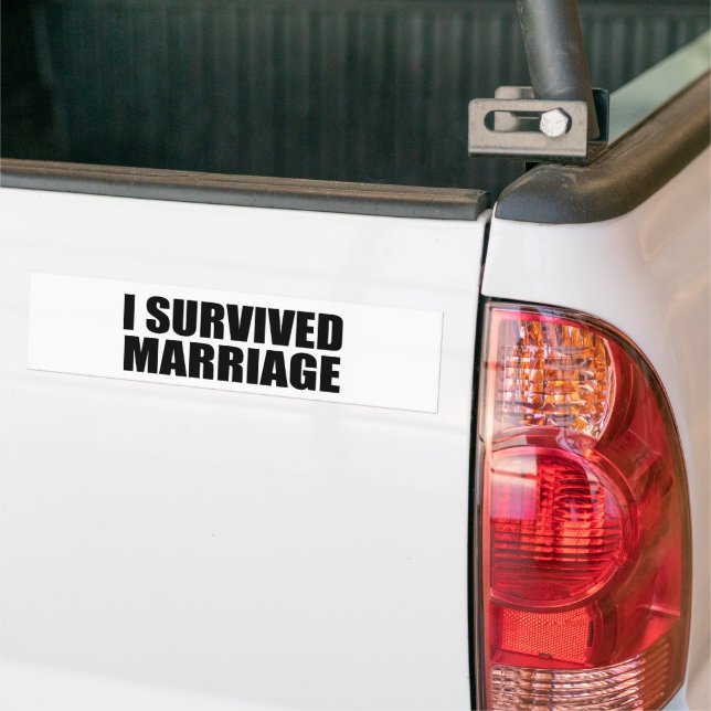 I survived marriage bumper sticker (On Truck)