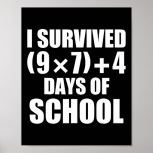 I Survived Math Equation 67 Days Of School Poster