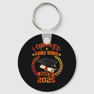 I Survived Middle School Cl Of 2025 Student Gradua Key Ring