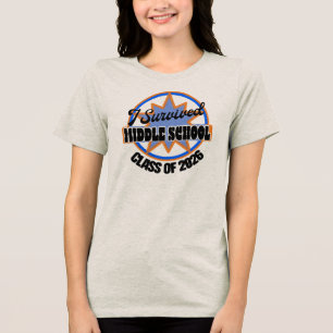 I Survived Middle School Class of 2026 graduation Tri-Blend Shirt