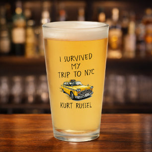 I Survived My Trip To Nyc (Custom All Text) Glass